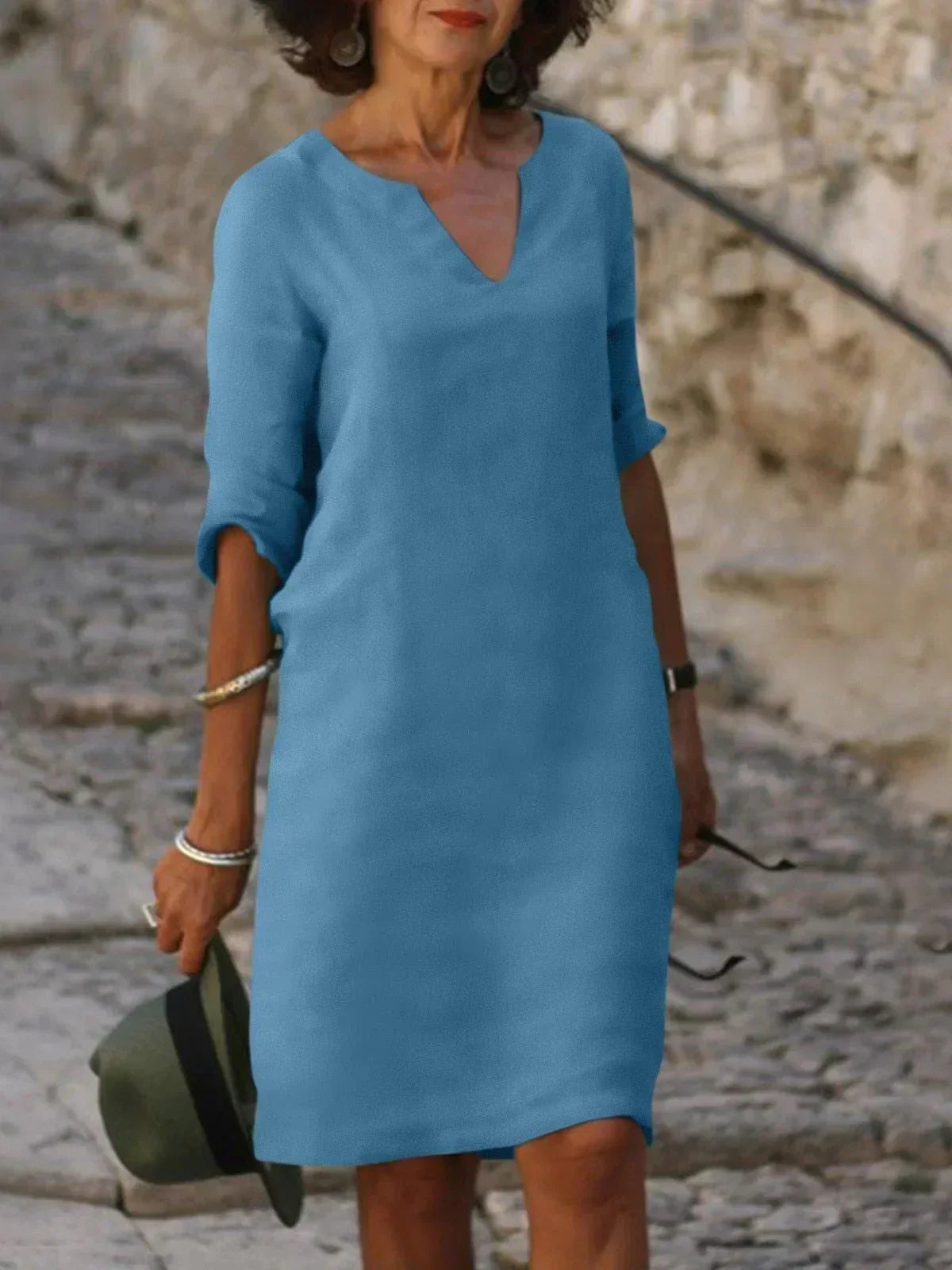 Josette™ Elegancka sukienka z dekoltem w szpic