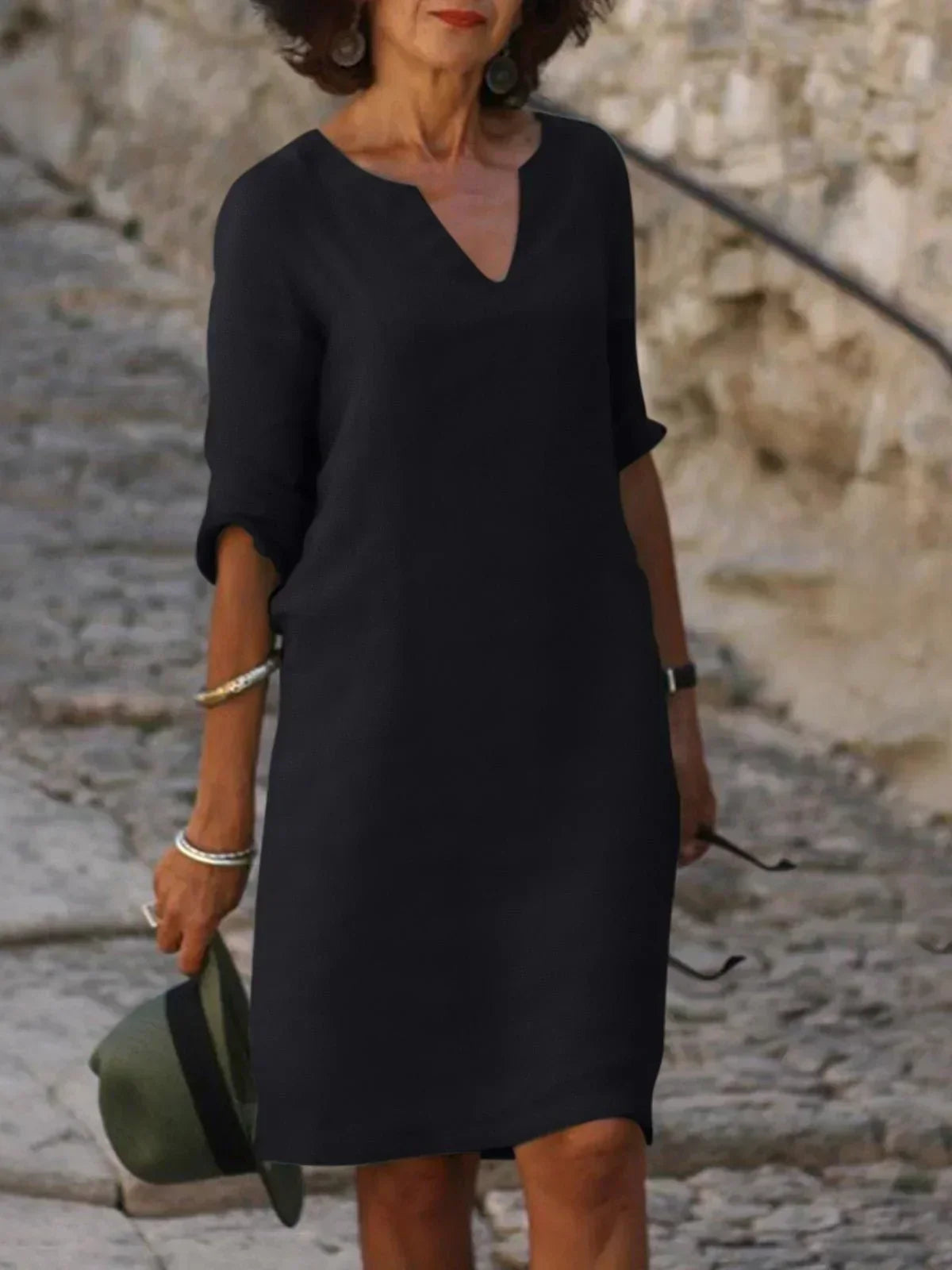 Josette™ Elegancka sukienka z dekoltem w szpic